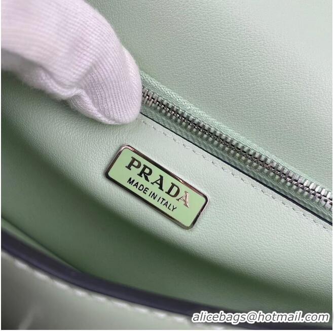 New Cheap Prada Small brushed leather shoulder bag 1BH307 green