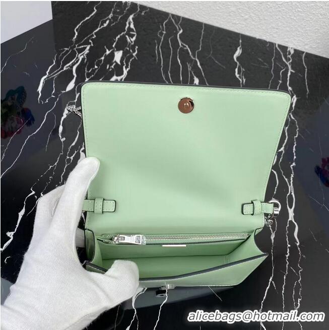 New Cheap Prada Small brushed leather shoulder bag 1BH307 green