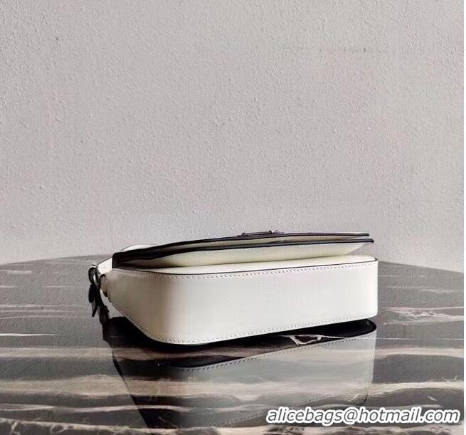 Hot Sell Prada Small brushed leather shoulder bag 1BH308 white