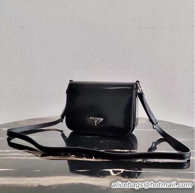 Top Quality Prada Small brushed leather shoulder bag 1BH308 black