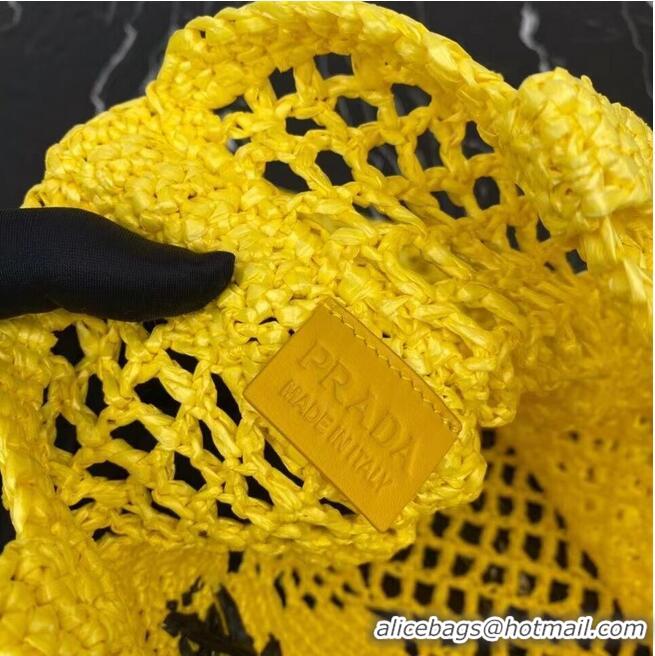 Newly Launched Prada Raffia tote bag 1CH393 yellow