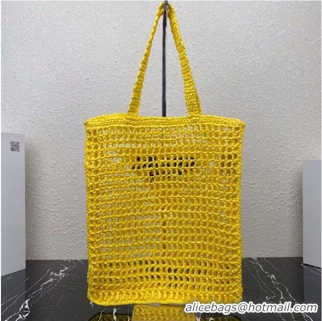 Newly Launched Prada Raffia tote bag 1CH393 yellow