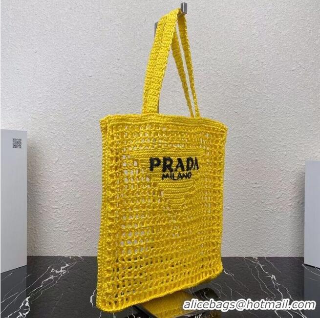 Newly Launched Prada Raffia tote bag 1CH393 yellow