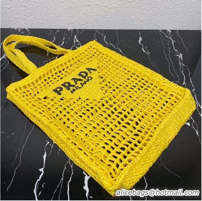 Newly Launched Prada Raffia tote bag 1CH393 yellow