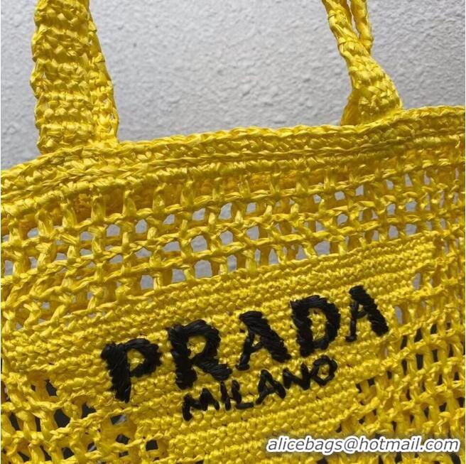 Newly Launched Prada Raffia tote bag 1CH393 yellow