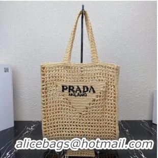 Latest Styles Prada Raffia tote bag 1CH393 Biscuits