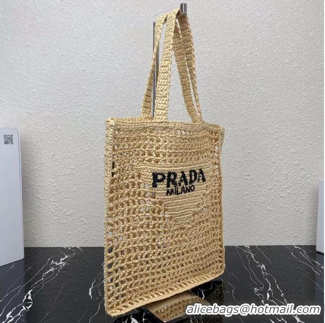 Latest Styles Prada Raffia tote bag 1CH393 Biscuits