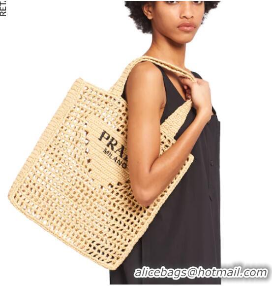 Latest Styles Prada Raffia tote bag 1CH393 Biscuits