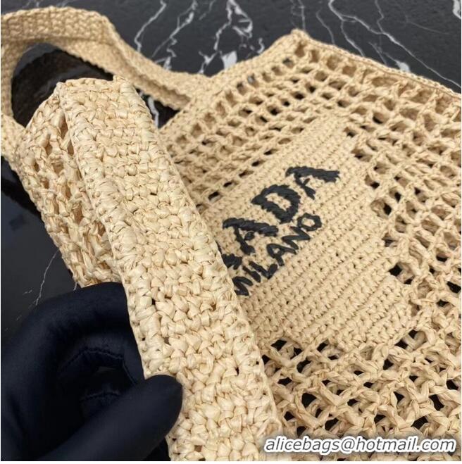 Latest Styles Prada Raffia tote bag 1CH393 Biscuits