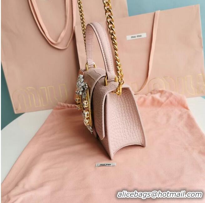 Wholesale miu miu Matelasse Nappa Leather mini tote Bag 5EA196 pink