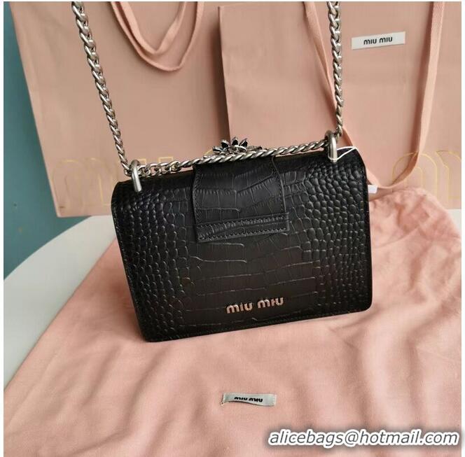 Reproduction miu miu Matelasse Nappa Leather mini Shoulder Bag 5ED084 black