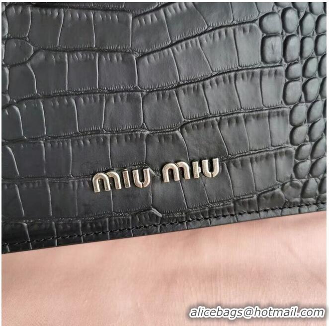 Reproduction miu miu Matelasse Nappa Leather mini Shoulder Bag 5ED084 black