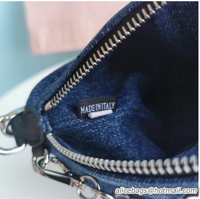 Hot Style miu miu Denim Shoulder Bag 5NB841-1 blue