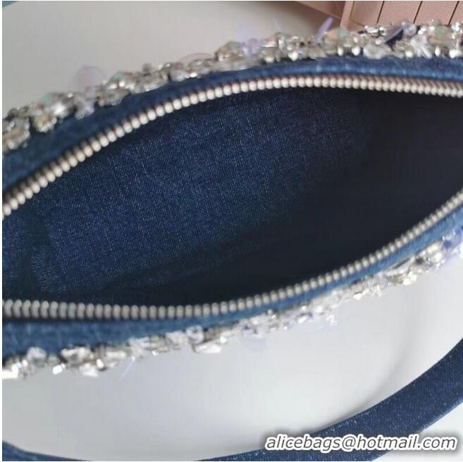 Top Quality miu miu Denim Shoulder Bag 5NB841 blue