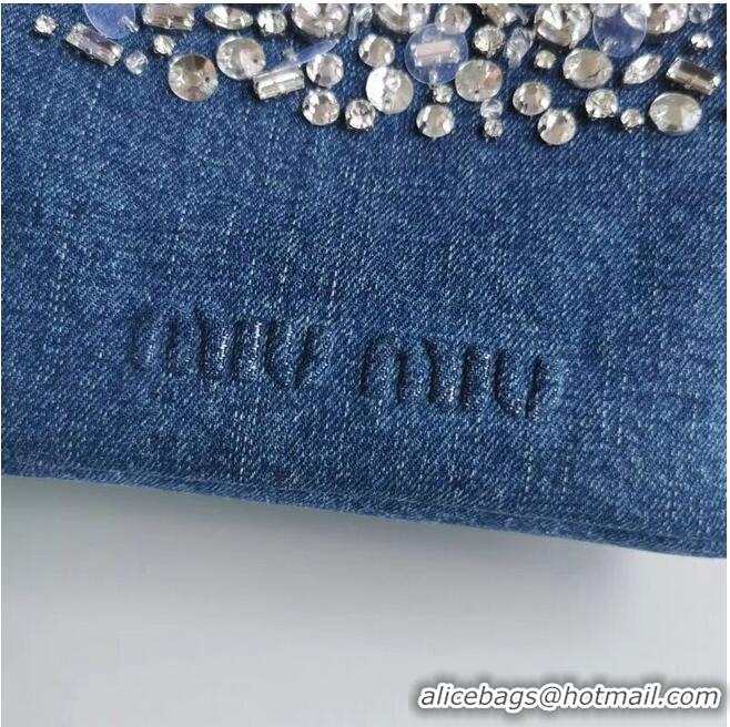 Top Quality miu miu Denim Shoulder Bag 5NB841 blue