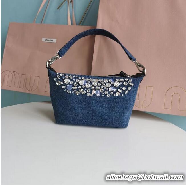 Top Quality miu miu Denim Shoulder Bag 5NB841 blue