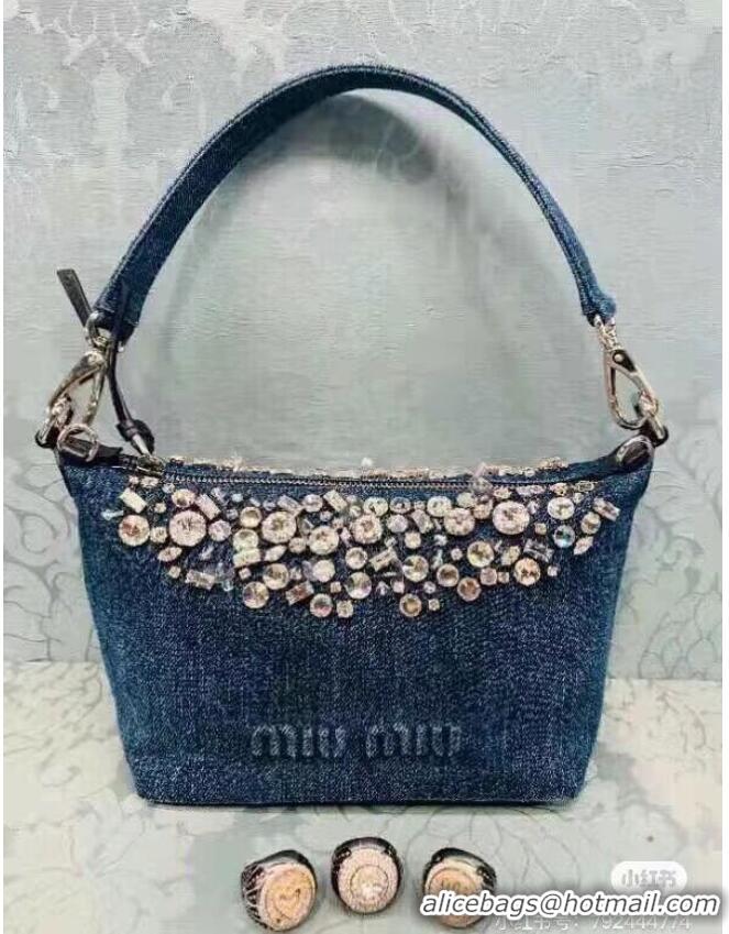 Top Quality miu miu Denim Shoulder Bag 5NB841 blue