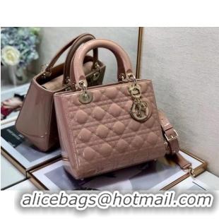 Super Quality MEDIUM LADY DIOR BAG Blush Cannage Lambskin M0565O