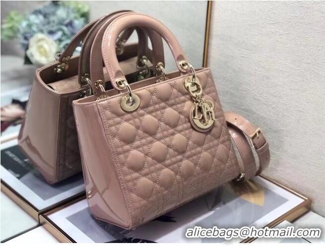 Super Quality MEDIUM LADY DIOR BAG Blush Cannage Lambskin M0565O