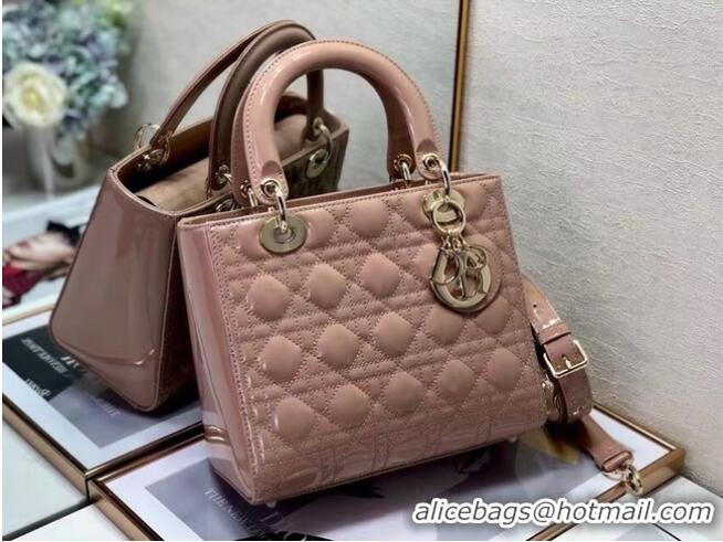 Super Quality MEDIUM LADY DIOR BAG Blush Cannage Lambskin M0565O