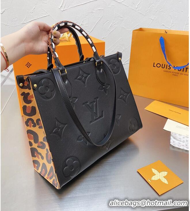 New Stylish Louis Vuitton ONTHEGO Monogram MM M45889 Leopard Black