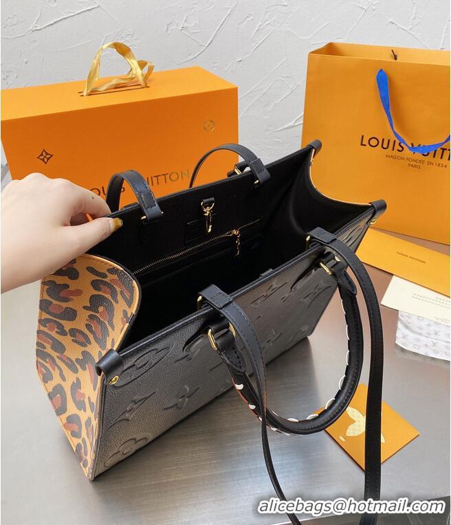 New Stylish Louis Vuitton ONTHEGO Monogram MM M45889 Leopard Black