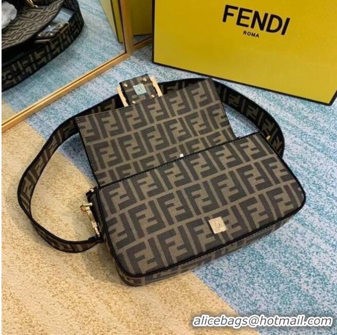 Cheapest Fendi BAGUETTE Brown fabric bag 8BR600A6