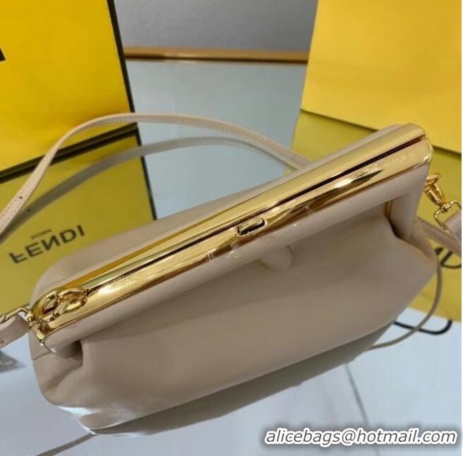 Luxury Classic FENDI FIRST SMALL Cream leather bag 8BP129A