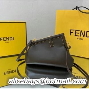 Super Quality FENDI FIRST SMALL Dark brown leather bag 8BP129A