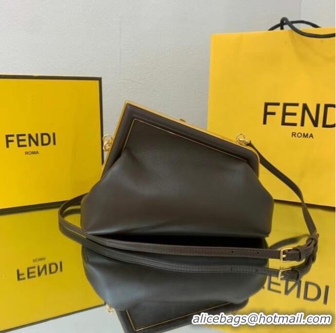 Super Quality FENDI FIRST SMALL Dark brown leather bag 8BP129A