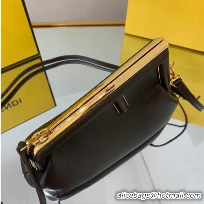 Super Quality FENDI FIRST SMALL Dark brown leather bag 8BP129A