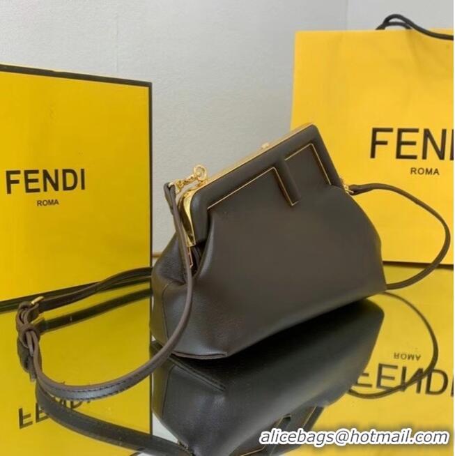 Super Quality FENDI FIRST SMALL Dark brown leather bag 8BP129A