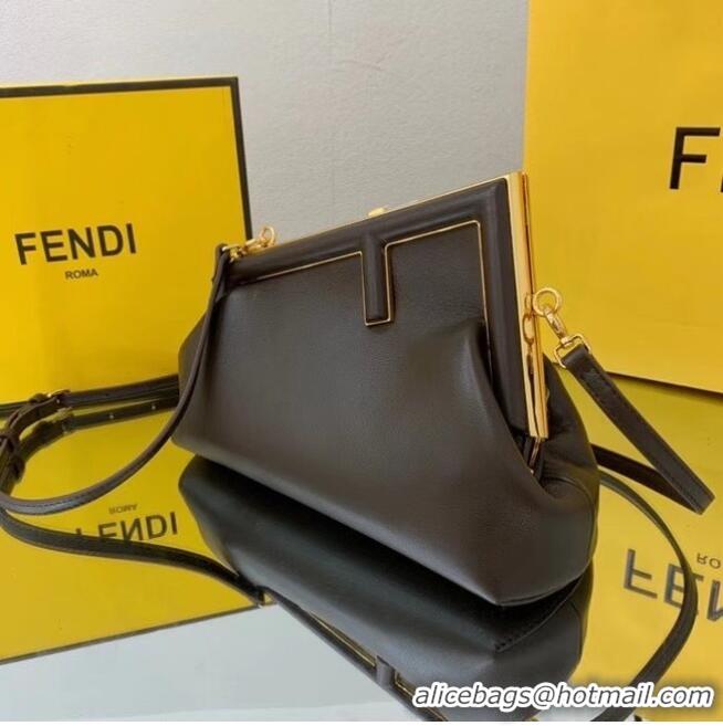 Super Quality FENDI FIRST SMALL Dark brown leather bag 8BP129A