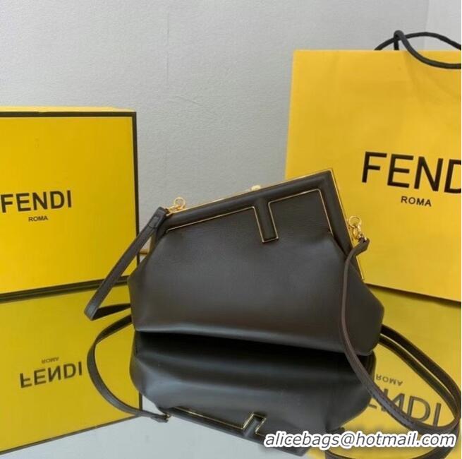 Super Quality FENDI FIRST SMALL Dark brown leather bag 8BP129A