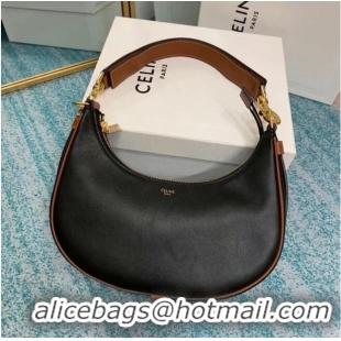 Fashion Discount Celine MEDIUM STRAP AVA BAG IN SMOOTH CALFSKIN 196923 BLACK & TAN