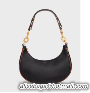 Fashion Discount Celine MEDIUM STRAP AVA BAG IN SMOOTH CALFSKIN 196923 BLACK & TAN