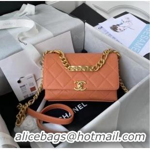 Top Quality Chanel Flap Shoulder Bag Original leather AS2711 orange