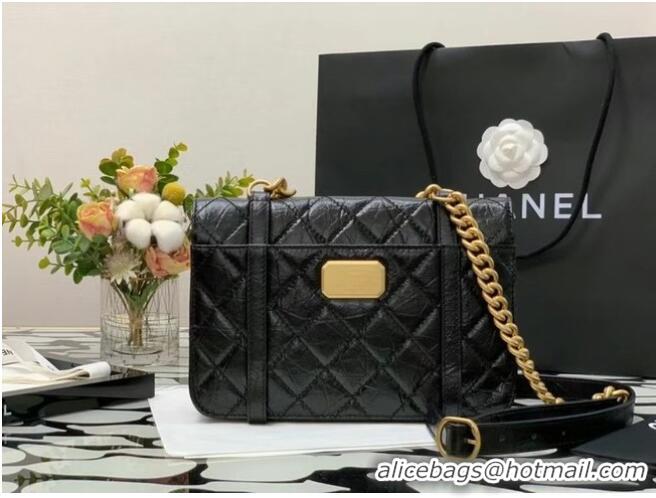 Low Price Chanel FLAP BAG Aged Calfskin & Gold-Tone Metal AS2696 Black