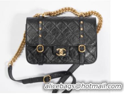 Low Price Chanel FLAP BAG Aged Calfskin & Gold-Tone Metal AS2696 Black