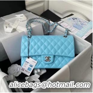 Buy Discount Chanel Flap Shoulder Bag Original leather 1112 sky blue