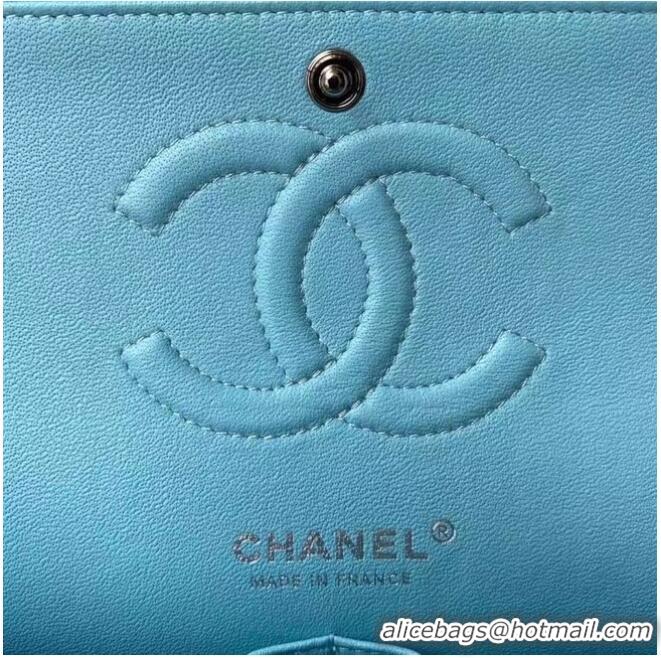 Buy Discount Chanel Flap Shoulder Bag Original leather 1112 sky blue