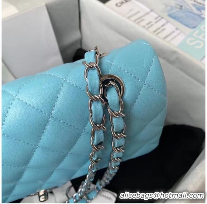 Buy Discount Chanel Flap Shoulder Bag Original leather 1112 sky blue