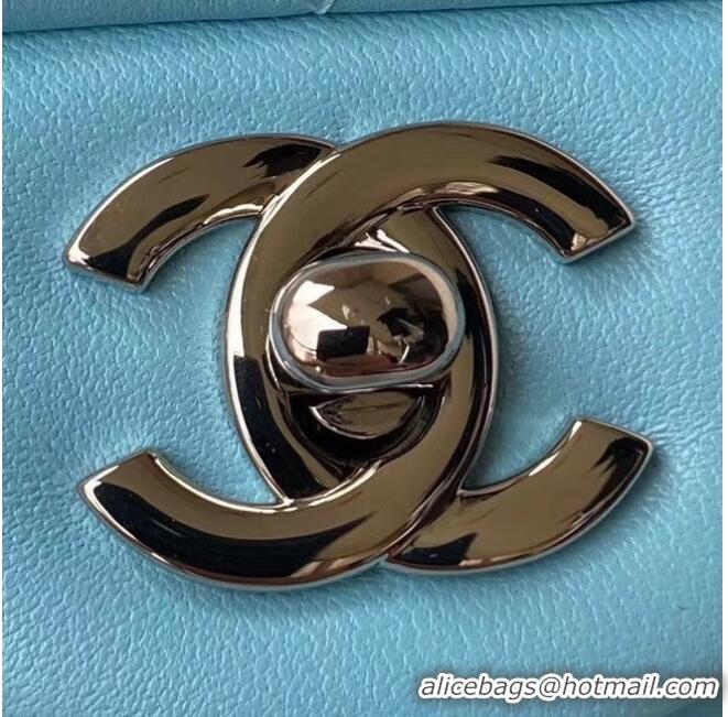 Buy Discount Chanel Flap Shoulder Bag Original leather 1112 sky blue