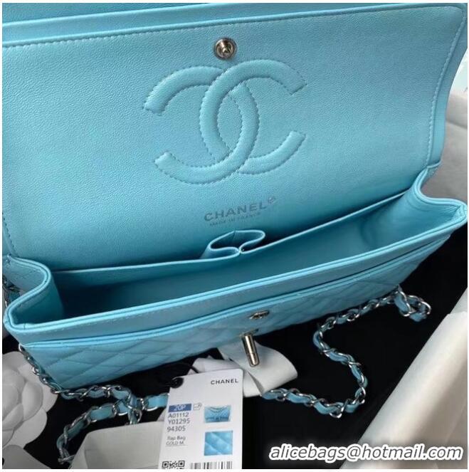 Buy Discount Chanel Flap Shoulder Bag Original leather 1112 sky blue