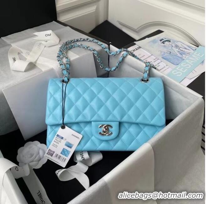 Buy Discount Chanel Flap Shoulder Bag Original leather 1112 sky blue