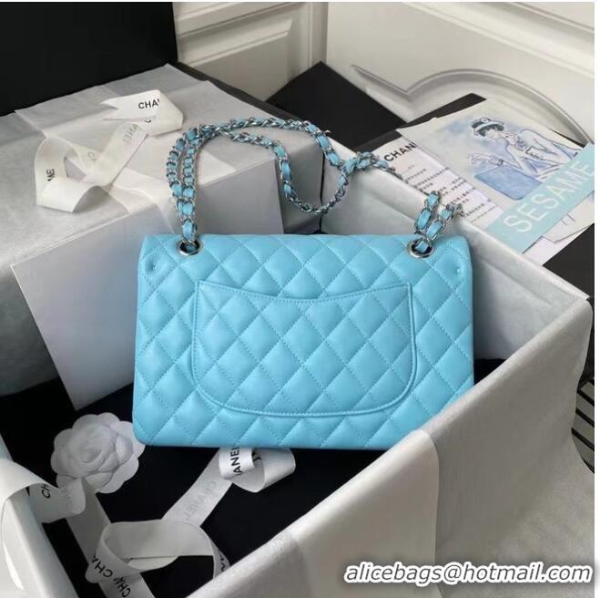 Buy Discount Chanel Flap Shoulder Bag Original leather 1112 sky blue