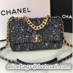 Good Product Chanel 19 flap bag Tweed AS1160 black