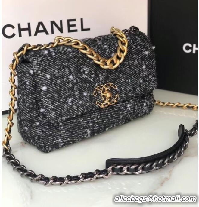 Good Product Chanel 19 flap bag Tweed AS1160 black