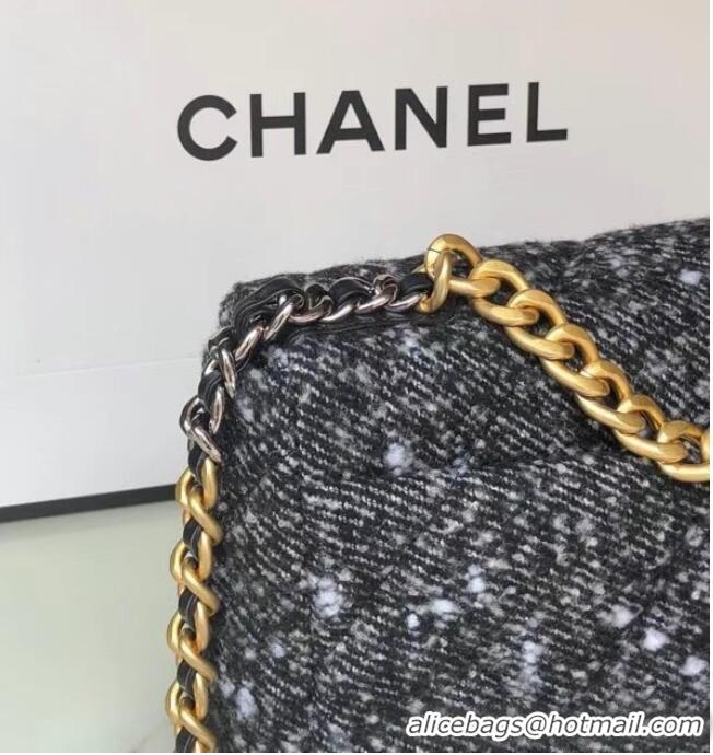 Good Product Chanel 19 flap bag Tweed AS1160 black