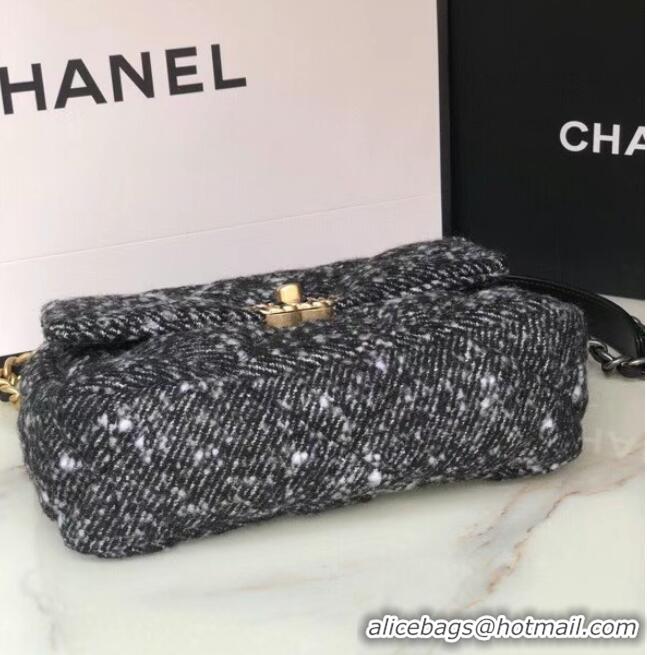 Good Product Chanel 19 flap bag Tweed AS1160 black